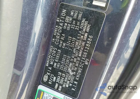 2016 Kia Sedona Sxl from USA, damaged, VIN KNDME5C1XG6128886